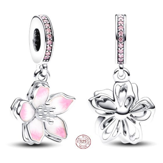 Charm Třešňový květ, přívěsek na náramek květina