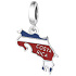 Charm Kostarika vlajka - houpající se mapa, přívěsek na náramek cestování