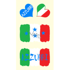 Arch Tetováló matricák arcra és testre Olaszország zászló 2 motívum Arch Tetováló matricák arcra és testre Olaszország zászló 2 motívum