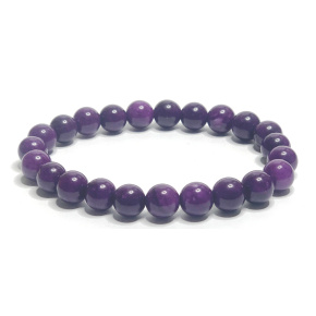 Sugilit náramek elastický přírodní kámen, kulička 8 mm / 16 - 17 cm, Láska • Moudrost • Pravda