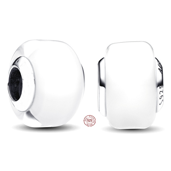 Charm Bílé Murano sklo, korálek na náramek symbol