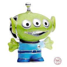 Charm Sterlingové stříbro 925 Disney PixarToy Story Alien – malý zelený muž, korálek na náramek film