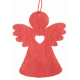 Anděl dřevěný závěsný červený 8 cm