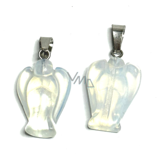 Opalit Anděl strážný přívěsek syntetický kámen ručně broušený 2 - 2,2 cm, kámen přání a naděje Opalit Anděl strážný přívěsek syntetický kámen ručně broušený 2 - 2,2 cm, kámen přání a naděje