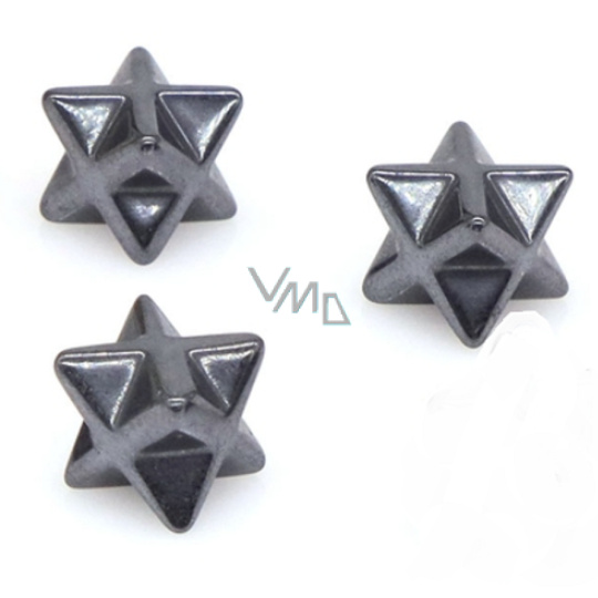 Hematit Merkaba hmatka z přírodního kamene 13 mm,1 kus, kámen zdravé krve