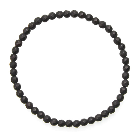 Onyx fazet mat náramek elastický přírodní kámen, kulička 4 mm / 19 cm, kámen životní síly