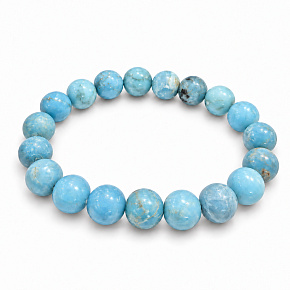 Larimar náramek elastický přírodní kámen, kulička 9 - 10 mm / 16 - 17 cm, klid - mír - vyrovnanost