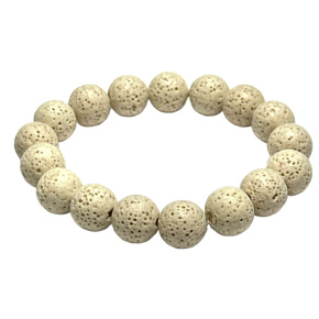 Láva krémová s královskou mantrou Óm, náramek elastický přírodní kámen, kulička 12 mm / 16 - 17 cm, zrozen ze čtyř živlů Láva krémová s královskou mantrou Óm, náramek elastický přírodní kámen, kulička 12 mm / 16 - 17 cm, zrozen ze čtyř živlů