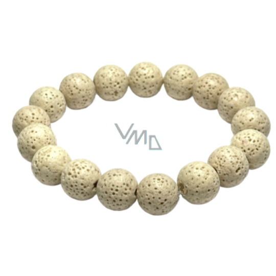 Láva krémová s královskou mantrou Óm, náramek elastický přírodní kámen, kulička 12 mm / 16 - 17 cm, zrozen ze čtyř živlů Láva krémová s královskou mantrou Óm, náramek elastický přírodní kámen, kulička 12 mm / 16 - 17 cm, zrozen ze čtyř živlů