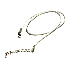 Voskovaná šňůrka bílá s karabinkou délka 45 x 1,5 cm 1 kus