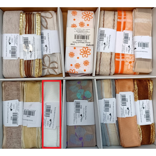 Ditipo Stuha látková Flora bílá 3 m x 25 mm