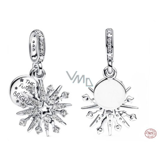 Charm Sterlingové stříbro 925 Ohňostroj 2v1 Budousnost je jasná, přívěsek na náramek symbol