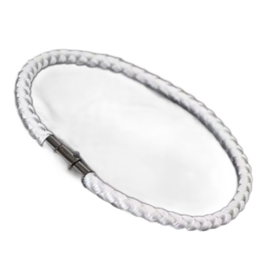 Lanový Magnetický náramek – bílý 21,5 cm x 4 mm, unisex