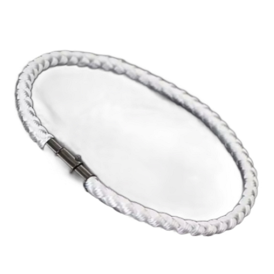Lanový Magnetický náramek – bílý 21,5 cm x 4 mm, unisex