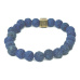 Láva modrý třpyt s královskou mantrou Óm, náramek elastický přírodní kámen, kulička 8 mm / 16 - 17 cm, zrozen ze čtyř živlů