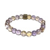 Ametrín s královskou mantrou Óm náramek elastický přírodní kámen, kulička 8 mm / 16 - 17 cm, zesilovačem energie