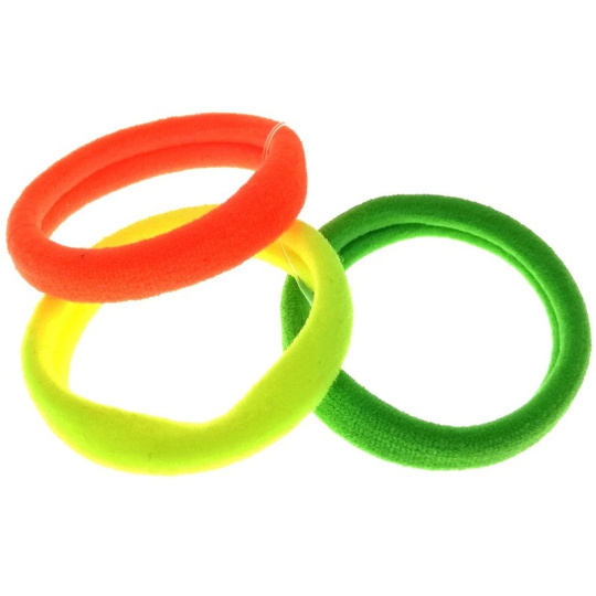Vlasová gumička neon žlutá, zelená, oranžová 4 x 1 cm 3 kusy