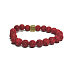 Láva tmavě červená s královskou mantrou Óm, náramek elastický přírodní kámen, kulička 8 mm / 16 - 17 cm, zrozen ze čtyř živlů