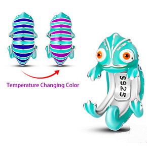 Charm Chameleon, mění barvu na teplo, korálek na náramek zvíře