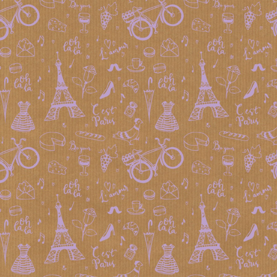 Apli Ajándékcsomagoló papír 70 x 200 cm Kraft Fun természetes lila színnel