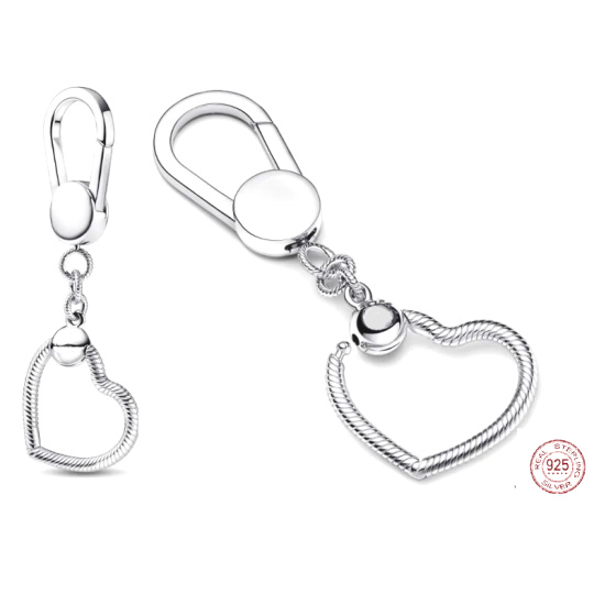 Sterlingové stříbro přívěsek na kabelku ve tvaru srdce Sterlingové stříbro přívěsek na kabelku ve tvaru srdce