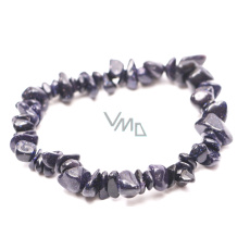 Goldstone / Avanturín modrý náramek elastický sekaný přírodní kámen 16 cm, pro děti, kámen ambicí