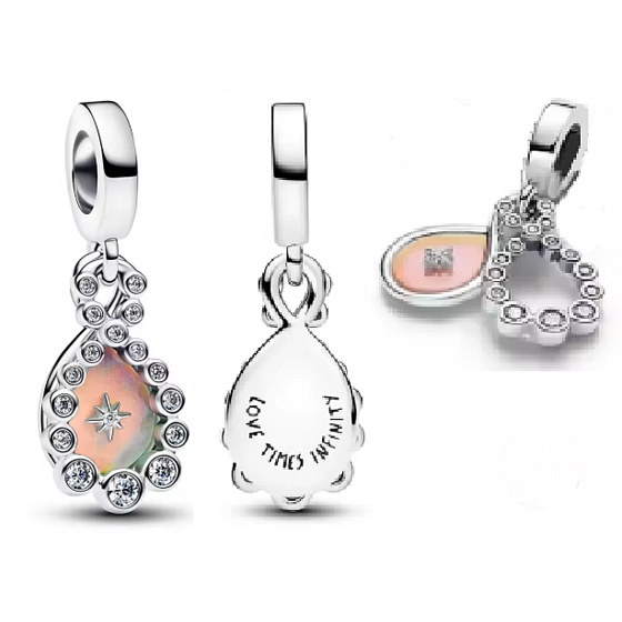  Kapka nekonečné lásky, stříbro 925 přívěsek na náramek