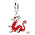 Charm Sterlingové stříbro 925 Dragón - drak, přívěsek na náramek – symbol síly, odvahy a ochrany zvíře