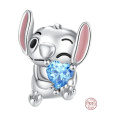 Charm Sterlingové stříbro 925 Roztomilý tvoreček se srdcem, korálek na náramek, láska, něha a radost, láska