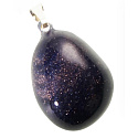 Goldstone modrý Avanturin Troml přívěsek, M cca 3 cm, 1 kus, kámen ambicí
