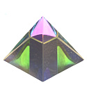 Křišťálové sklo Pyramida 40mm s barevným pokovem - těžítko, dárková krabička