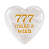 Kámen přání 777 – srdce z přírodního křišťálu s nápisem Make a Wish – štěstí, přání a láska