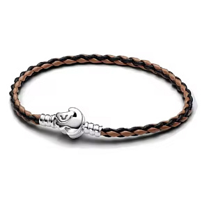 Pletený náramek pro přívěsky Charm – černo-hnědý 18 cm Pletený náramek pro přívěsky Charm – černo-hnědý 18 cm