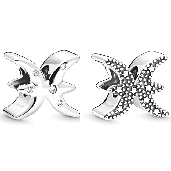 Charm Znamení zvěrokruhu Třpytivé Ryby, korálek na náramek