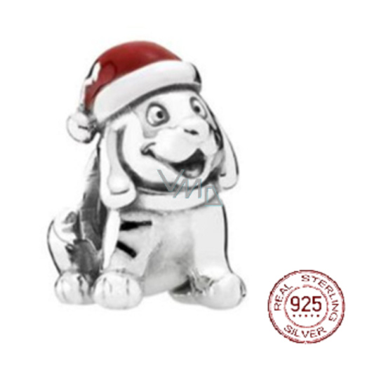 Charm Sterlingové stříbro 925 Vánoční štěně, korálek na náramek Vánoce Charm Sterlingové stříbro 925 Vánoční štěně, korálek na náramek Vánoce
