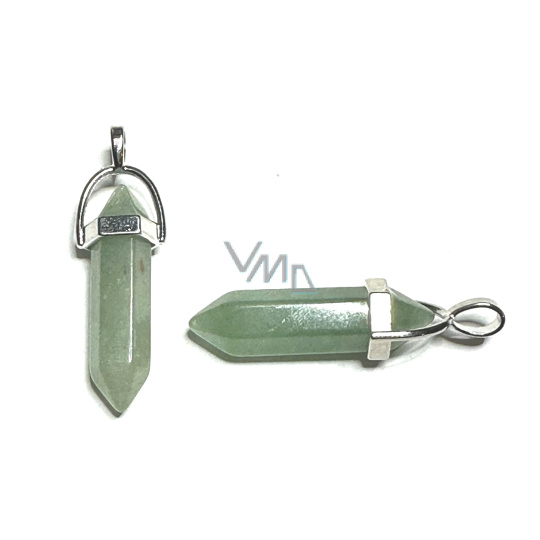 Aventurin Kyvadlo šestihran přívěsek přírodní kámen 41 x 13 mm, kámen štěstí Aventurin Kyvadlo šestihran přívěsek přírodní kámen 41 x 13 mm, kámen štěstí