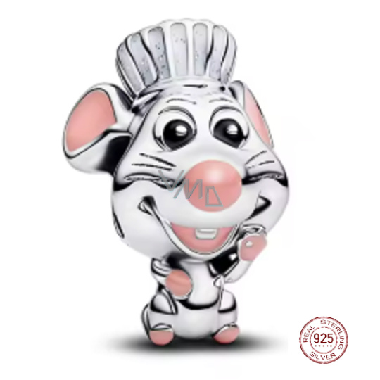Charm Sterlingové stříbro 925 Disney Pixar Ratatouille Remy - malý šéfkuchař, korálek na náramek zvíře Charm Sterlingové stříbro 925 Disney Pixar Ratatouille Remy - malý šéfkuchař, korálek na náramek zvíře