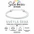 Síla barev Šňůrkový náramek – Světlá šedá | Symbol klidu, vyrovnanosti a nadhledu | nastavitelný 16 - 30 cm