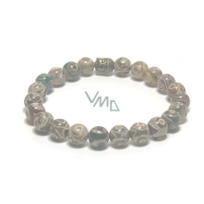 Achát tibetský pruhovaný náramek elastický přírodní kámen, kulička 8 mm / 16 - 17 cm Achát tibetský pruhovaný náramek elastický přírodní kámen, kulička 8 mm / 16 - 17 cm