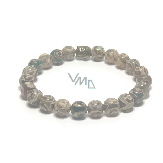 Achát tibetský pruhovaný náramek elastický přírodní kámen, kulička 8 mm / 16 - 17 cm Achát tibetský pruhovaný náramek elastický přírodní kámen, kulička 8 mm / 16 - 17 cm