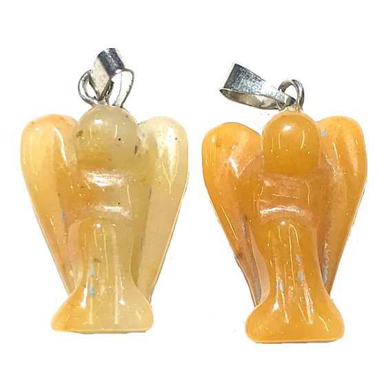 Aventurin oranžový Anděl strážný přívěsek přírodní kámen ručně broušený 2 - 2,2 cm, kámen štěstí a prosperity