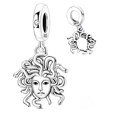 Charm Sterlingové stříbro 925 Medúza | Síla, ochrana a ženská moc, přívěsek na náramek symbol