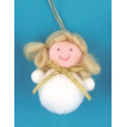 Anděl plyš zlatý dekor na zavěšení