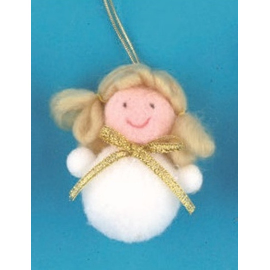 Anděl plyš zlatý dekor na zavěšení