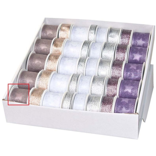 Ditipo Stuha látková s drátkem hnědá s hvězdami 2 m x 40 mm