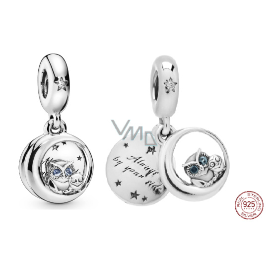 Charm Sterlingové stříbro 925 Sova - Vždy po tvém boku, 2v1 přívěsek na náramek rodina Charm Sterlingové stříbro 925 Sova - Vždy po tvém boku, 2v1 přívěsek na náramek rodina