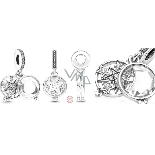 Charm Sterlingové stříbro 925 Zvětšená hvězda, 2v1 přívěsek na náramek vesmír Charm Sterlingové stříbro 925 Zvětšená hvězda, 2v1 přívěsek na náramek vesmír