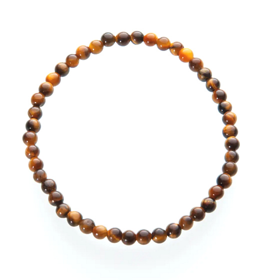 Tygří oko náramek elastický přírodní kámen, kulička 4 mm / 19 cm, kámen slunce a země, přináší štěstí a bohatství