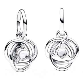 Charm Kruh věčnosti Čirý zirkon, duben, přívěsek na náramek symbol