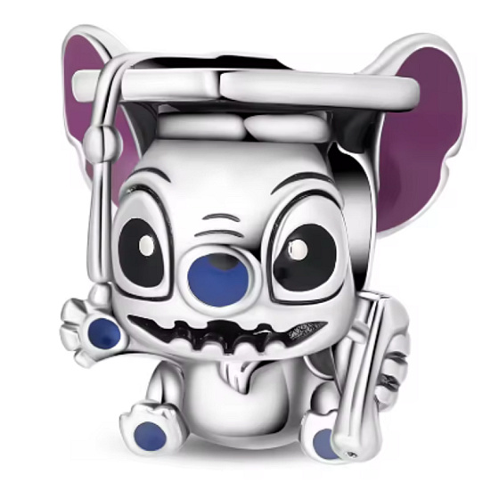 Charm Disney Lilo & Stitch – Stitch absolvent s diplomem | přívěsek na náramek
